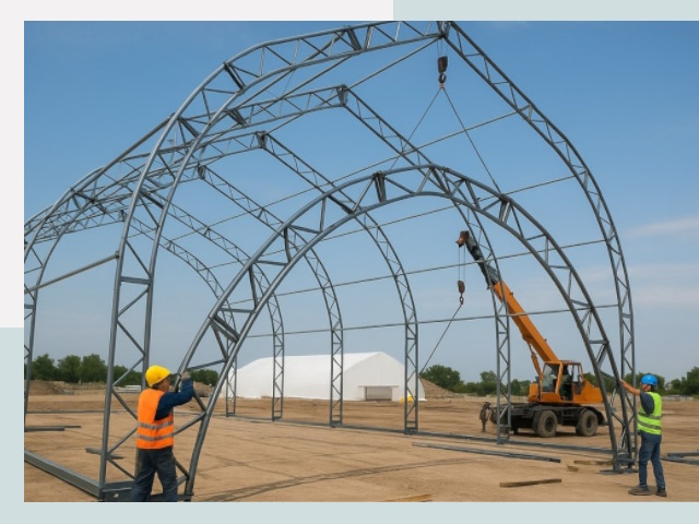 Монтаж ангаров в Добрянке от 606 руб. - Надежно и быстро